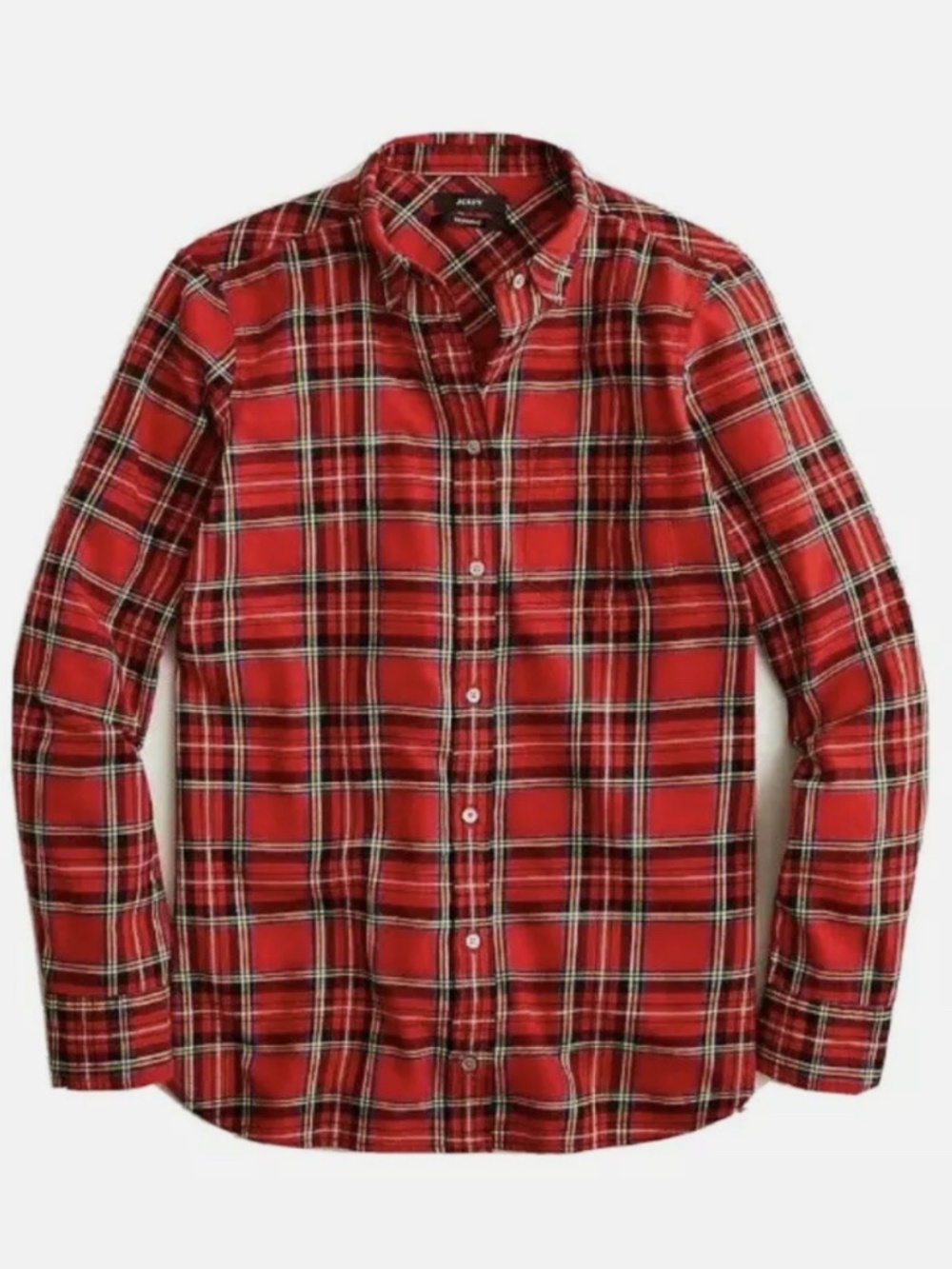 J.CREW Classic-fit boy shirt in red Stewart tartan flannel Size 10